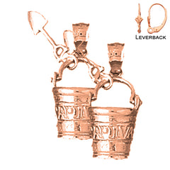 14K or 18K Gold California Pail And Shovel Earrings