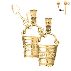 14K or 18K Gold California Pail And Shovel Earrings