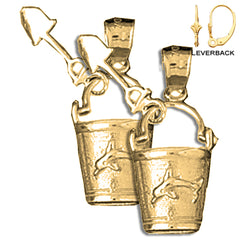 14K or 18K Gold Pail And Shovel Earrings