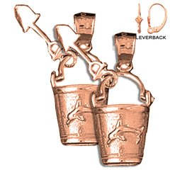 14K or 18K Gold Pail And Shovel Earrings