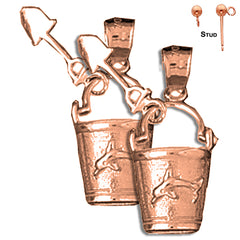 14K or 18K Gold Pail And Shovel Earrings