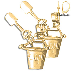 14K or 18K Gold Cape Cod Pail And Shovel Earrings