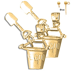 14K or 18K Gold Cape Cod Pail And Shovel Earrings