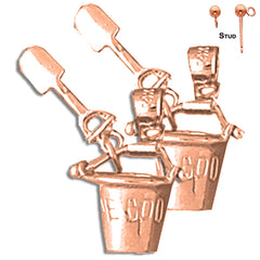 14K or 18K Gold Cape Cod Pail And Shovel Earrings