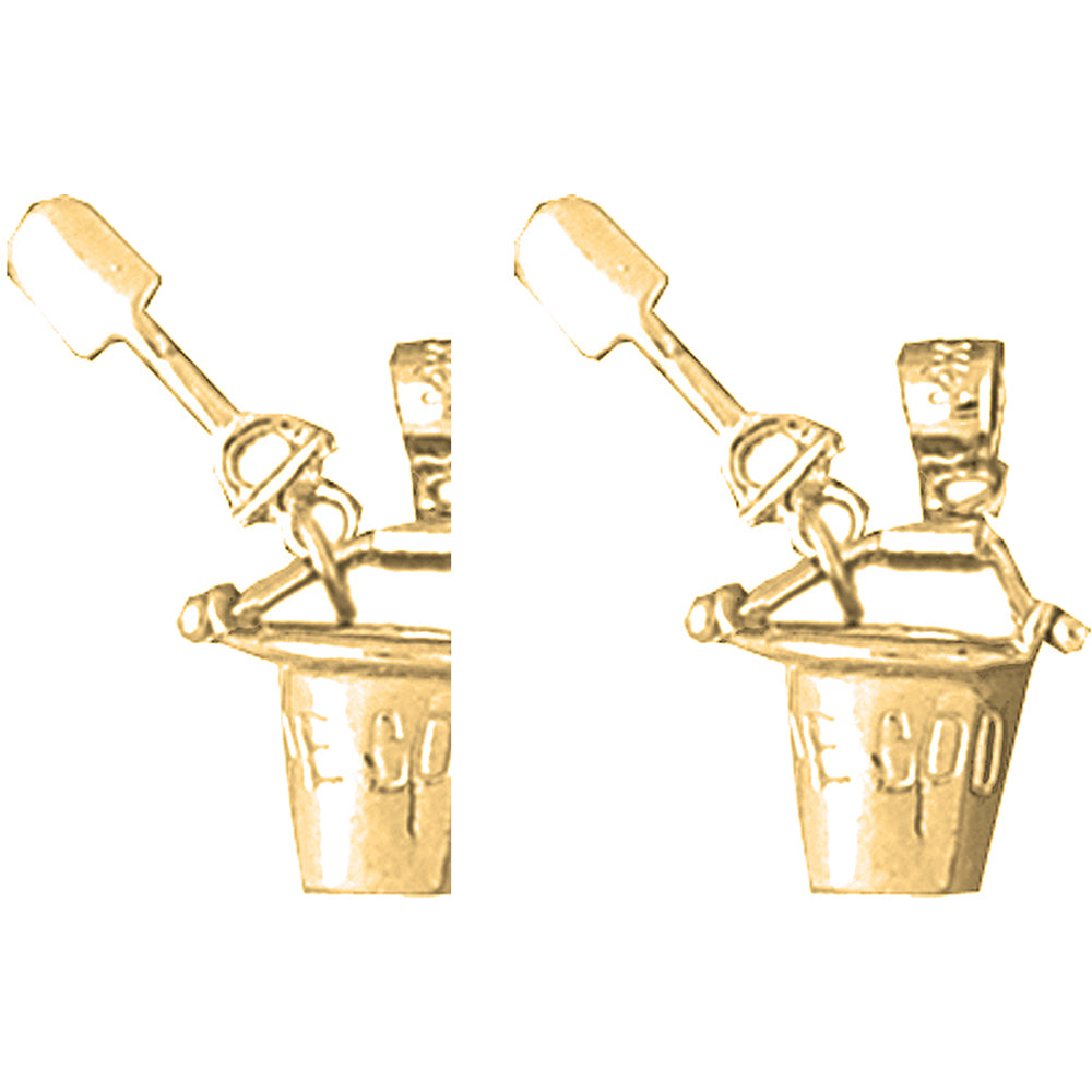 14K or 18K Gold 22mm Cape Cod Pail And Shovel Earrings