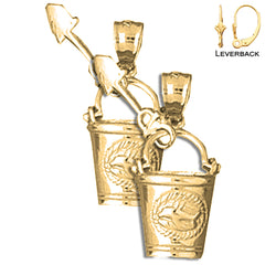 14K or 18K Gold Pail And Shovel Earrings