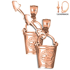 14K or 18K Gold Pail And Shovel Earrings