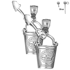 14K or 18K Gold Pail And Shovel Earrings