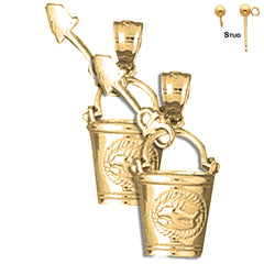 14K or 18K Gold Pail And Shovel Earrings