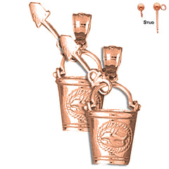 14K or 18K Gold Pail And Shovel Earrings
