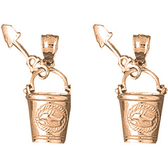 14K or 18K Gold 25mm Pail And Shovel Earrings