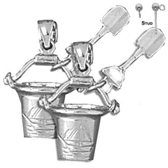 14K or 18K Gold Pail And Shovel Earrings