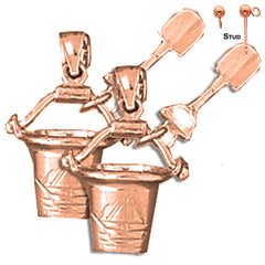 14K or 18K Gold Pail And Shovel Earrings
