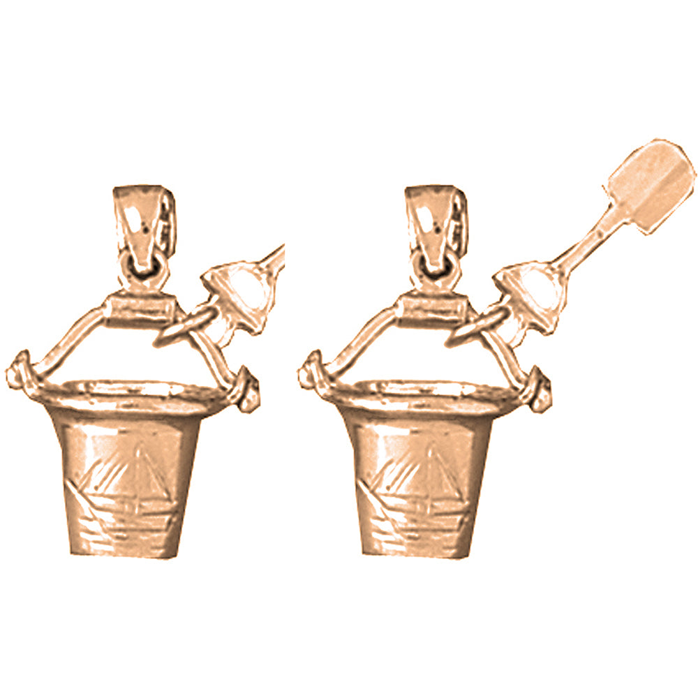 14K or 18K Gold 22mm Pail And Shovel Earrings