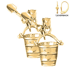 14K or 18K Gold Pail And Shovel Earrings