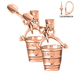 14K or 18K Gold Pail And Shovel Earrings