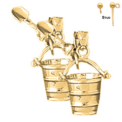 14K or 18K Gold Pail And Shovel Earrings