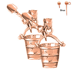 14K or 18K Gold Pail And Shovel Earrings