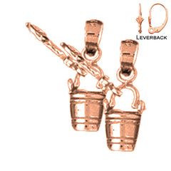 14K or 18K Gold Pail And Shovel Earrings