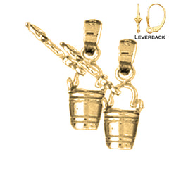 14K or 18K Gold Pail And Shovel Earrings
