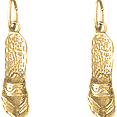 Yellow Gold-plated Silver 20mm Flip Flop Earrings