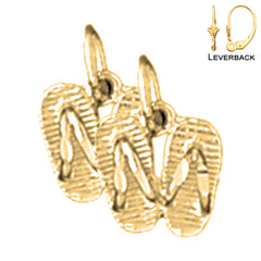 Sterling Silver 12mm Flip Flop Earrings (White or Yellow Gold Plated)