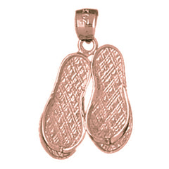 10K, 14K or 18K Gold Flip Flop Pendant