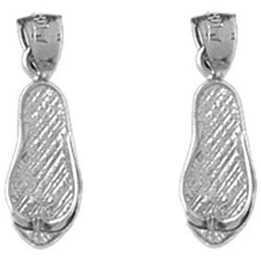 Sterling Silver 20mm Flip Flop Earrings