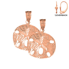 14K or 18K Gold Sand Dollar Earrings