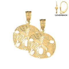 14K or 18K Gold Sand Dollar Earrings