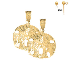14K or 18K Gold Sand Dollar Earrings