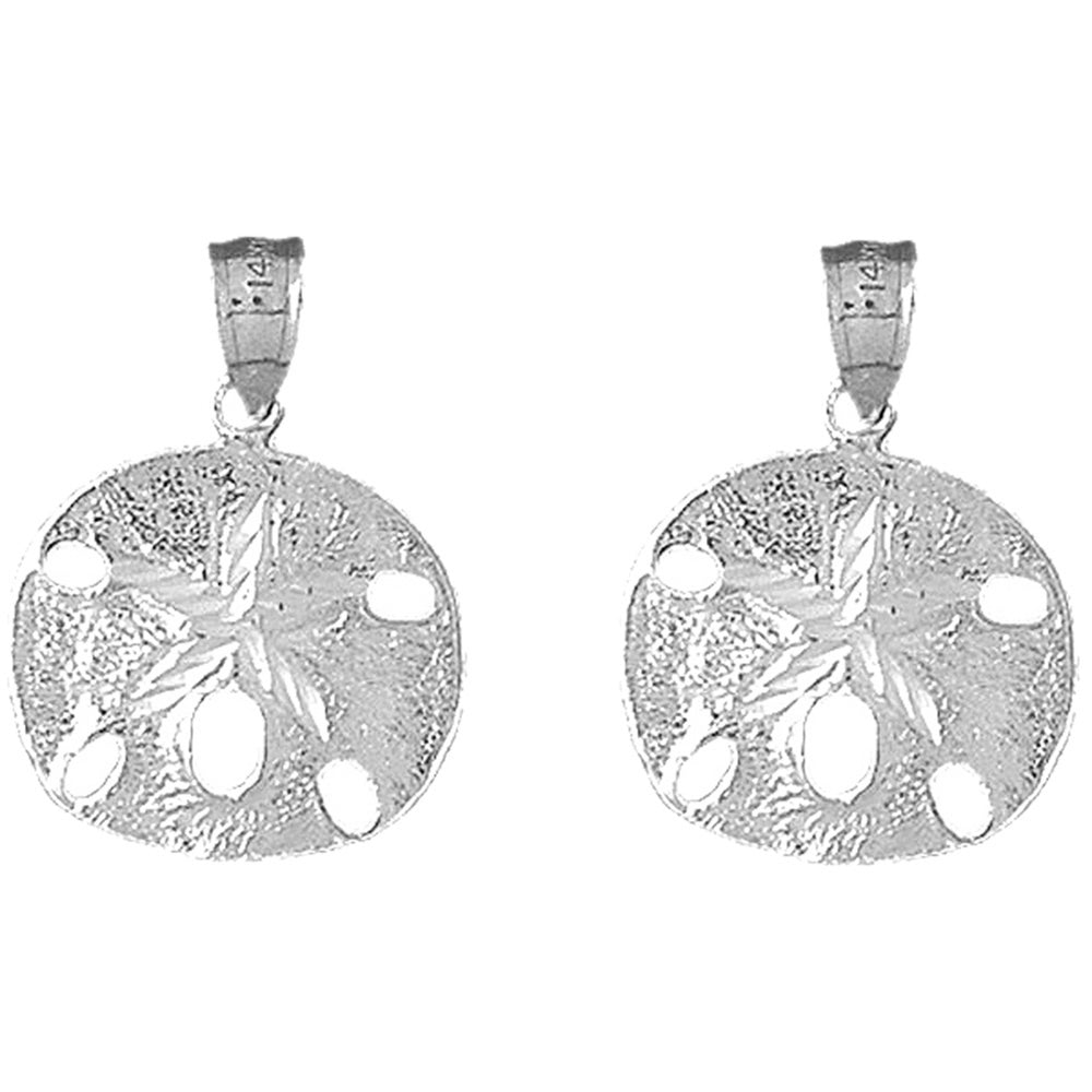 14K or 18K Gold 25mm Sand Dollar Earrings