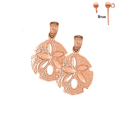 14K or 18K Gold Sand Dollar Earrings