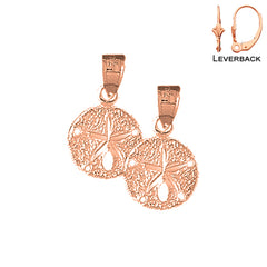 14K or 18K Gold Sand Dollar Earrings