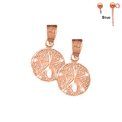 14K or 18K Gold Sand Dollar Earrings