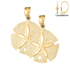 14K or 18K Gold Sand Dollar Earrings