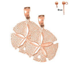 14K or 18K Gold Sand Dollar Earrings