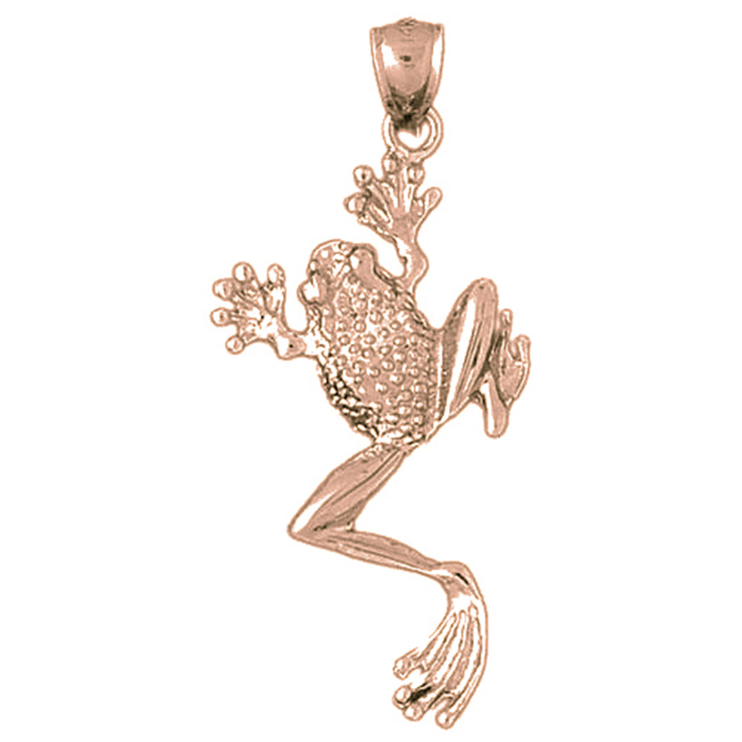 10K, 14K or 18K Gold Frog Pendant