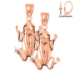 14K or 18K Gold Frog Earrings