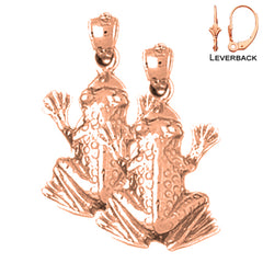 14K or 18K Gold Frog Earrings