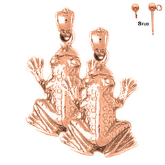 14K or 18K Gold Frog Earrings