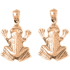 14K or 18K Gold 22mm Frog Earrings