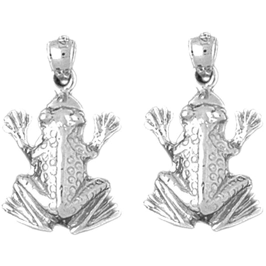 Sterling Silver 22mm Frog Earrings