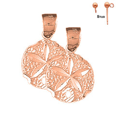 14K or 18K Gold Sand Dollar Earrings