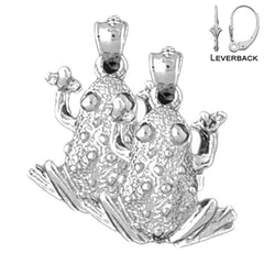 14K oder 18K Gold 20mm Frosch Ohrringe