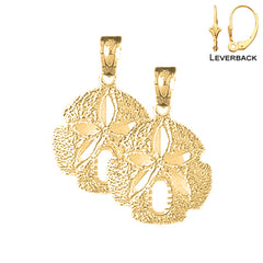 14K or 18K Gold Sand Dollar Earrings