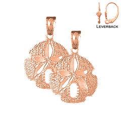 14K or 18K Gold Sand Dollar Earrings