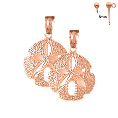 14K or 18K Gold Sand Dollar Earrings