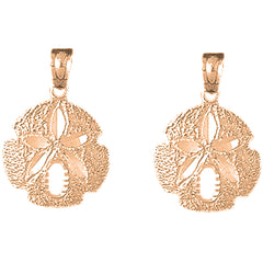 14K or 18K Gold 21mm Sand Dollar Earrings