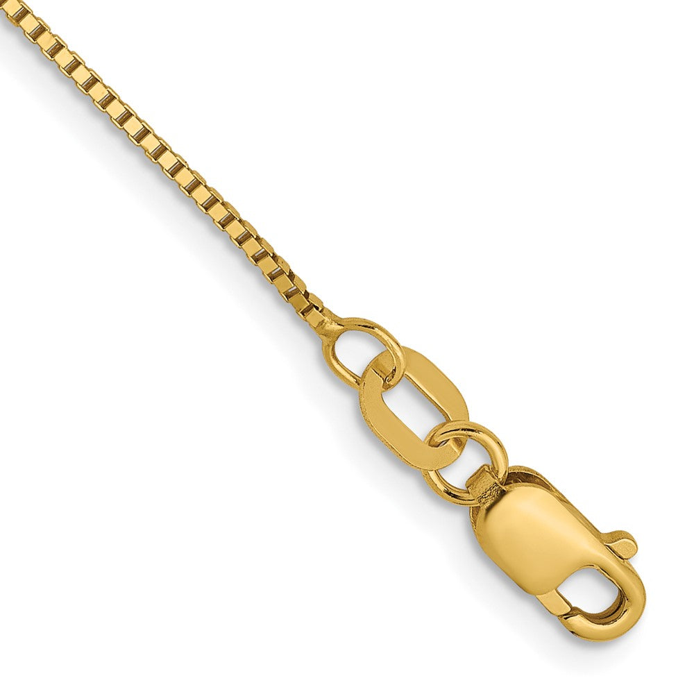 14K Yellow Gold .7mm Box with Lobster Clasp Chain